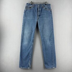 Vintage Levis Jeans Mens 36x34 (Fits 33x33) 501 Straight 90s Made in USA
